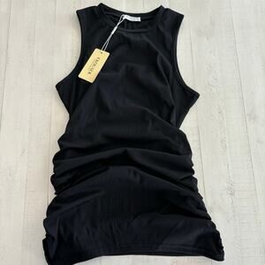 Black Ribbed Tank Maternity Top NWT Ekouaer Size Medium